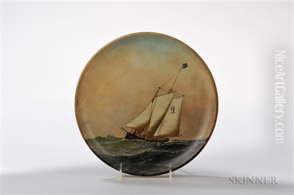 Pilot Boat No. 9 Painted On A Plate - view 1