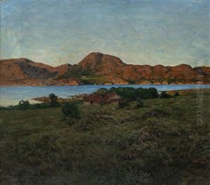 Kystlandskap Med Gardsbruk by August Jacobsen