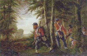 En Snigpatrouille. Danske Soldater Ved Dybbol Under Trearskrigen by David Jacobsen