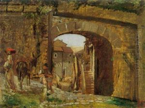 Folkelivssceneri Fra Italiensk Landsby