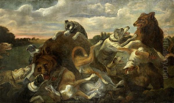 Hounds Attacking Bears - view 1
