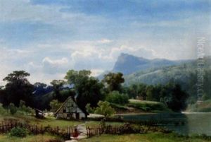 Bergslandskap I Sol by Sophus Jacobsen