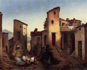 Ansicht Von Civitella In Den Sabiner Bergen Bei Rom