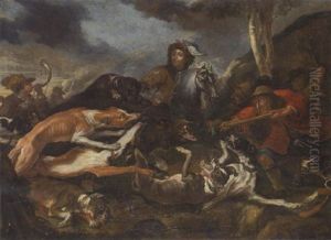 Wildschweinjagd by Juriaen Jacobsz