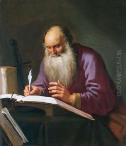 Saint Paul The Hermit Writing In His Study