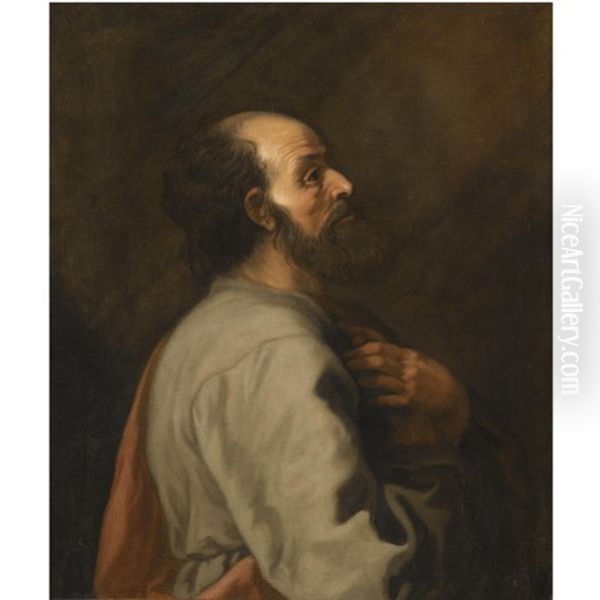 A Bearded Figure, Standing In Profile, At Prayer - view 1
