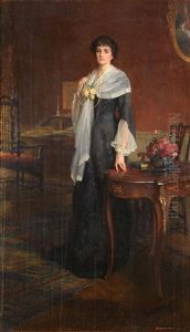 Mrs Arthur Heygate Standing In An Interior Mrs Arthur Heygate Standing In An Interior