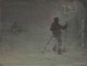"a Very Gallant Gentleman": Lawrence 'titus' Oates Walking Out Into The Night by George Percy R. E. Jacomb-Hood