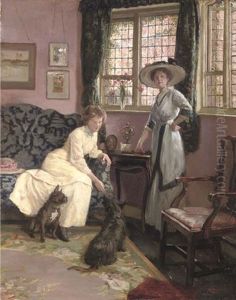 The Drawing Room At No. 26 Tite Street, Chelsea - A Portrait Of The Artist's Wife And Sister-in-law The Drawing Room At No. 26 Tite Street, Chelsea - A Portrait Of The Artist's Wife And Sister-in-law