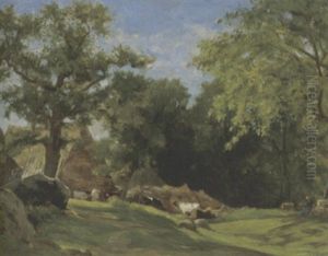 Landschaft Mit Vieh by Marie Ferdinand Jacomin