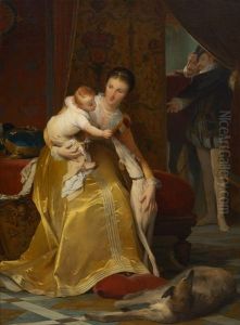 La Presentation De L'enfant, Entoure De Levriers by Joseph Jacops