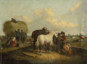 Rast Bei Der Heuernte by Joseph Jacops