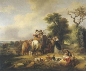 Jagdgesellschaft Bei Der Rast by Joseph Jacops
