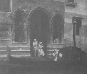 Venetian Gentlewoman Debarking Gondola Venetian Gentlewoman Debarking Gondola