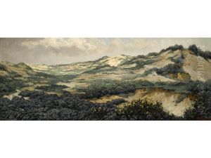 Dunes In Sunlight And Shadow by Georges Jacqmotte
