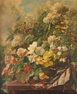 Composition Florale Sur Entablement by Georges Jacqmotte