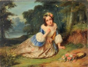 La Petite Princesse Aux Fleurs by Claudius Jacquand