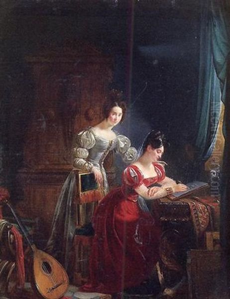 Jeune Femme Ecrivant Une Lettre - view 1