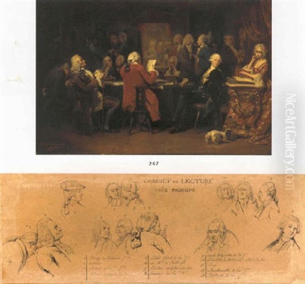 Voltaire Au Cabinet De Lecture Chez Procope - view 1