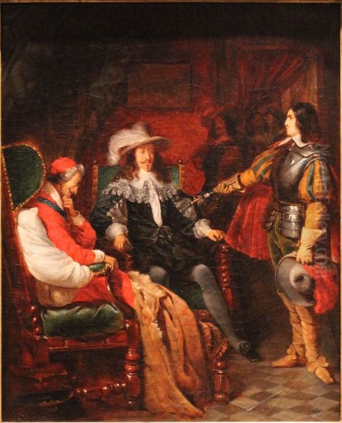 Militaire Devant Le Roi Louis Xiii Et Le Cardinal De Richelieu - view 1