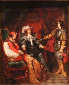 Militaire Devant Le Roi Louis Xiii Et Le Cardinal De Richelieu by Claudius Jacquand