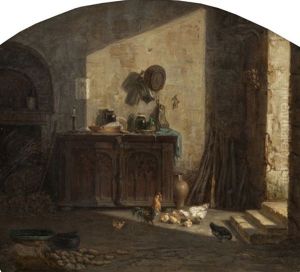 Kitchen Interior by Charles Emile Jacque