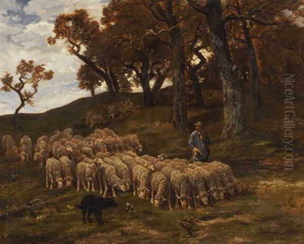 Berger Et Son Troupeau De Moutons - view 1