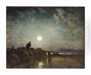 Moonlight (clair De Lune) by Charles Emile Jacque