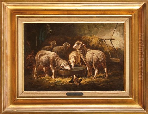 Moutons A L"etable - view 1