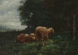 Grazing Sheep by Charles Emile Jacque