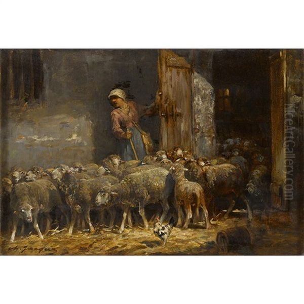 Sheepfold With Shepherdess - view 1