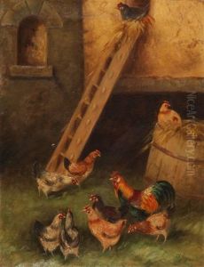 Im Huhnerstall by Charles Emile Jacque