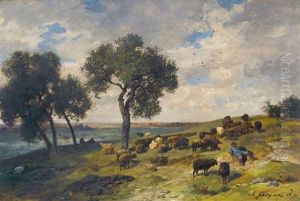 Landschaft Mit Schafer Und Herde