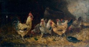 Poules Et Coqs by Charles Emile Jacque