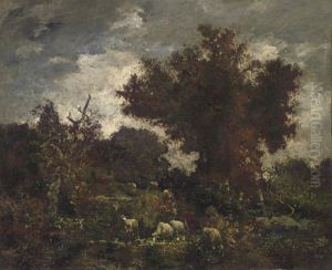 Le Repos De La Bergere by Charles Emile Jacque