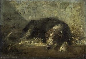 Schlafender Hund by Charles Emile Jacque