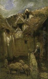 La Porcherie by Charles Emile Jacque