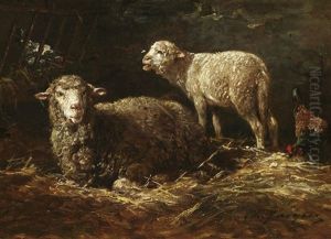 Im Schafstall by Charles Emile Jacque