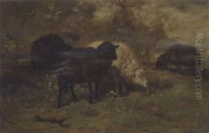 Grazing Sheep by Charles Emile Jacque