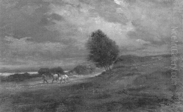 Farmer With Horses In A Landscape - view 1