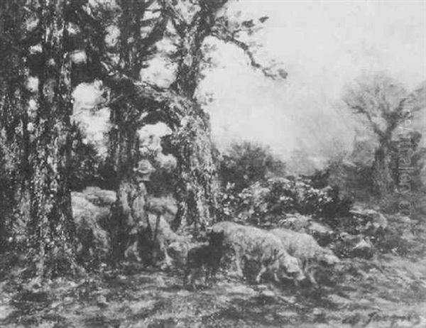 A Shepherd Tending His Flock - view 1