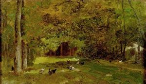 Sous-bois Avec Volailles by Charles Emile Jacque