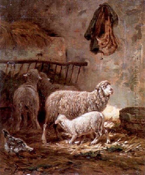 Sheep In A Stable Interior - view 1