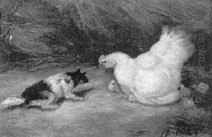 Hund Und Huhn by Charles Emile Jacque