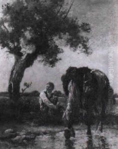 Cavalier Au Bord De La Riviere