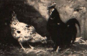 Roosters by Charles Emile Jacque