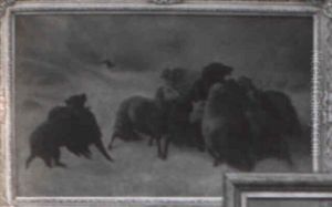 Sheep In A Storm by Charles Emile Jacque
