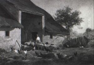 On The Farm by Charles Emile Jacque