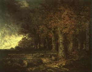 Landschaft Bei Aufziehendem Gewitter by Charles Emile Jacque