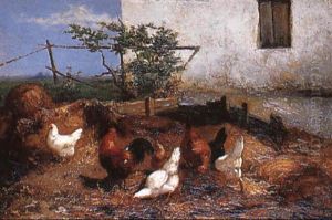 Coq Et Poules by Charles Emile Jacque